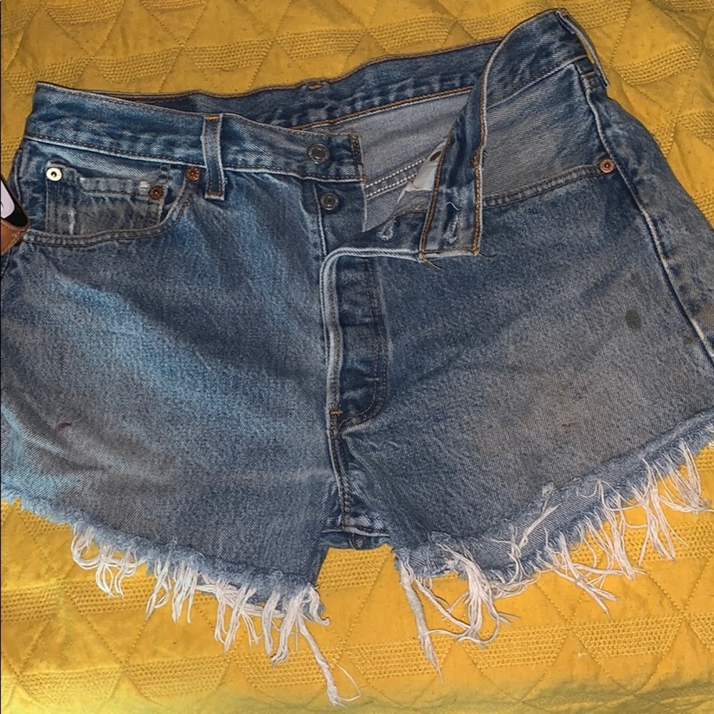 Levi distressed denim shorts